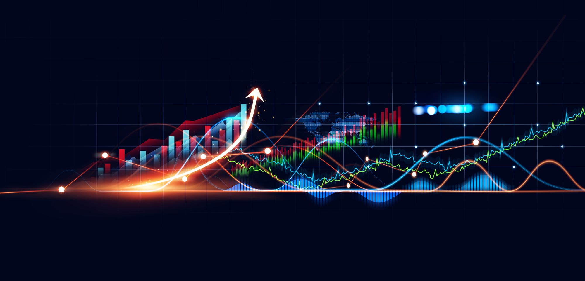 Thechnical analysis charts illustration